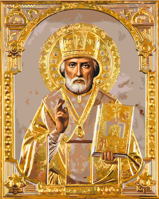 Malowanie po numerach 40x50 cm Religia. Święty Mikołaj LW 3432