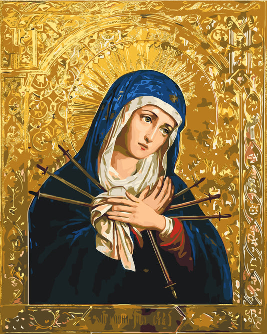 Malowanie po numerach 40x50 cm Religia. Ikona Matki Bożej LW 3434