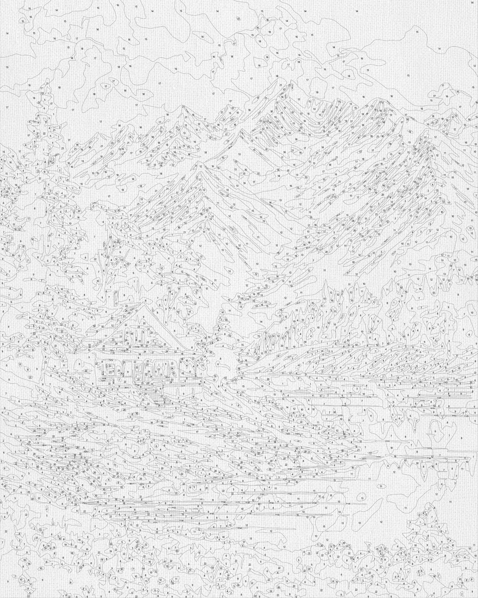Malowanie po numerach na ramie 40x50 cm pejzaż – Górska łąka LW 3437