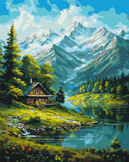 Malowanie po numerach na ramie 40x50 cm pejzaż – Górska łąka LW 3437