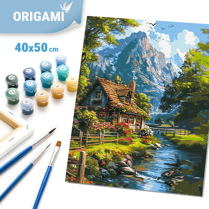 Paint by numbers on frame 40*50 cm landscape – Peaceful mountain life LW 3438