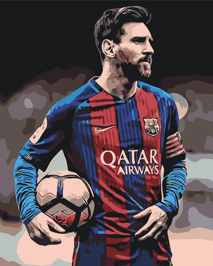 Malowanie po numerach 40×50 cm – Piłkarz Lionel Messi – Ludzie – LW 345
