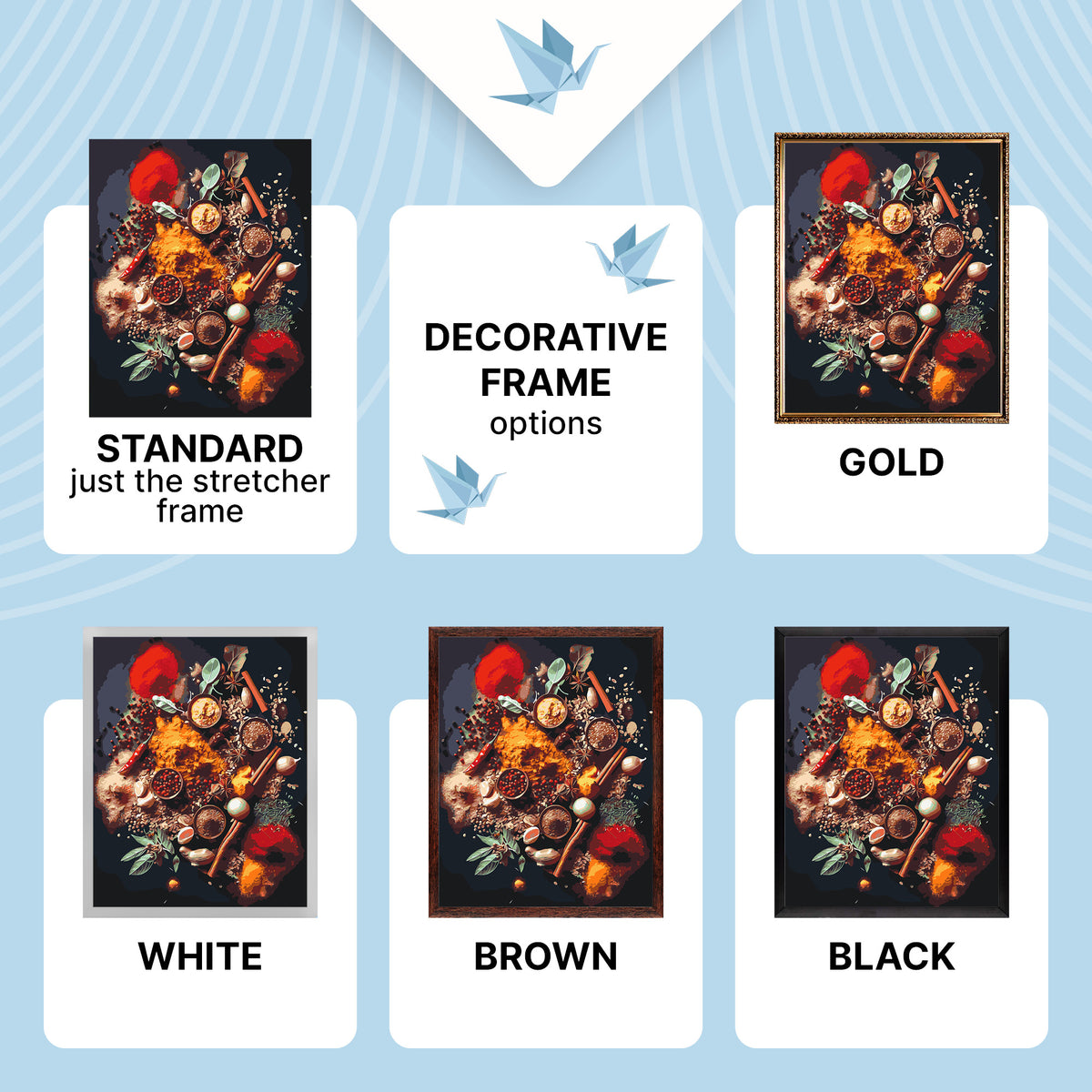 Paint by Numbers on a 40*50 cm frame – Still life. World Spices LW 3451