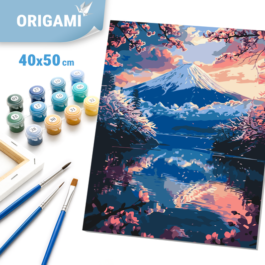 Maľovanie podľa čísel na ráme 40*50 cm - Nádherná Fudži - Krajinka - LW 3464
