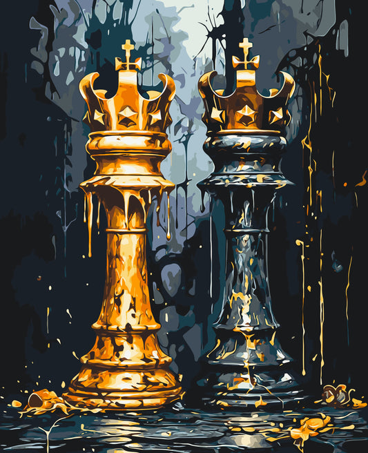 Paint by Numbers on a 40*50 cm frame – Chess: Royal Duel LW 3491