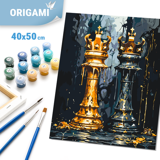 Malowanie po numerach 40x50 cm – Pejzaż. Szachy: królewski LW 3491