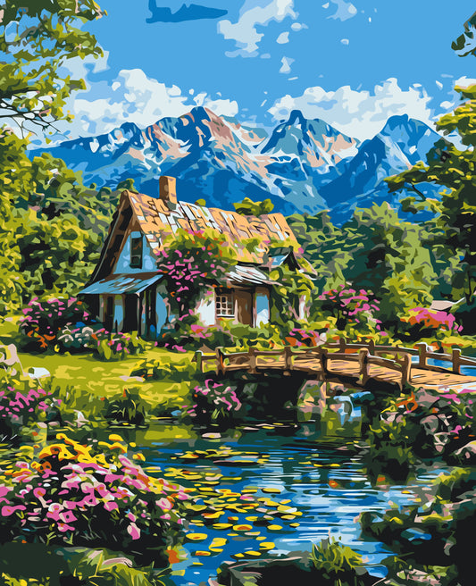 Malowanie po numerach 40x50 cm – Pejzaż. Alpejska harmonia LW 3492