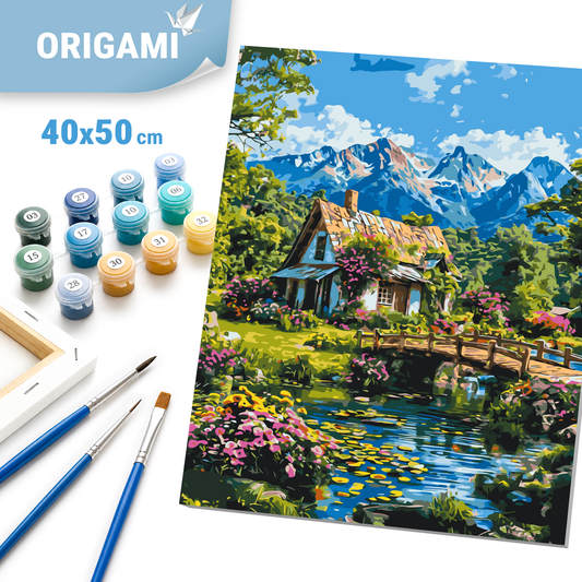 Malowanie po numerach 40x50 cm – Pejzaż. Alpejska harmonia LW 3492