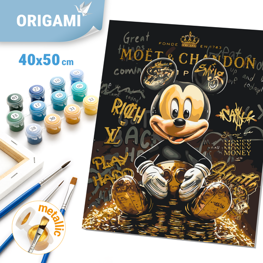 Paint by numbers on frame 40*50 cm Mickey Mouse with Metallic Paints LW 3493