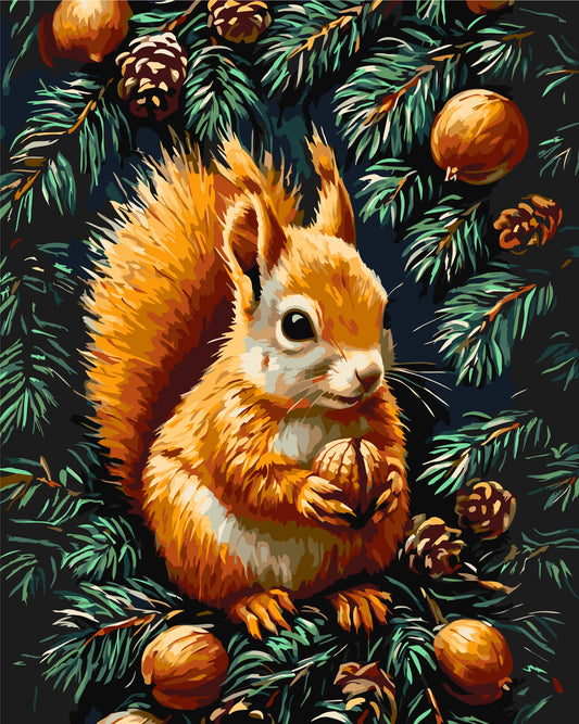 Malowanie po numerach 40x50 cm – Zwierzęta. Wiewiórka z LW 3508