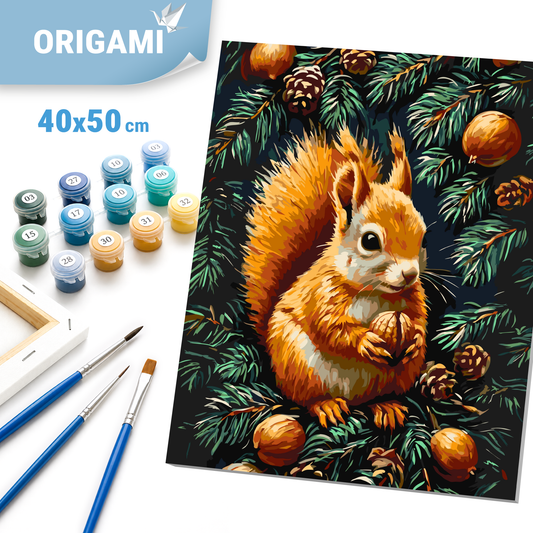 Malowanie po numerach 40x50 cm – Zwierzęta. Wiewiórka z LW 3508