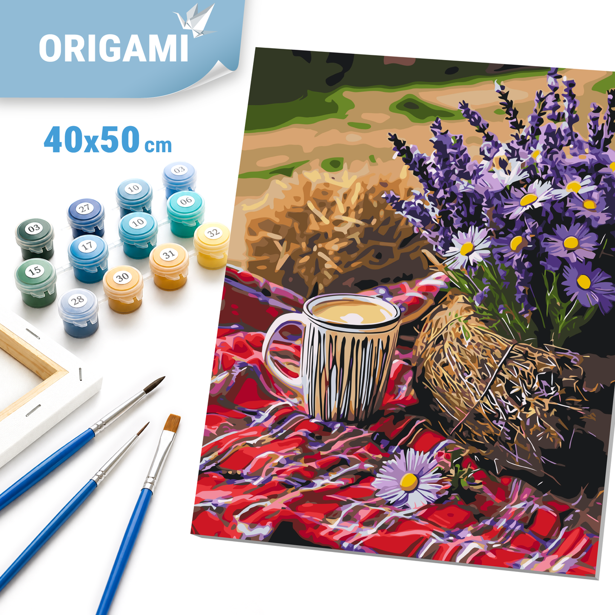 Paint by Numbers on Canvas 40*50 cm – Still life. Lavender Peace LW 3517