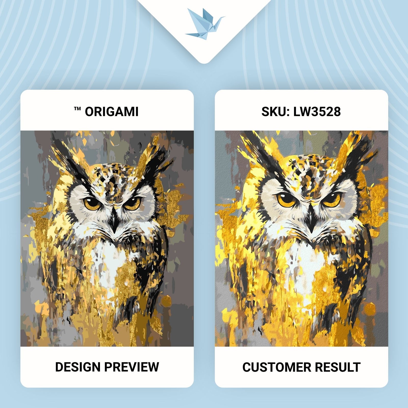 Paint by Numbers on a 40*50 cm frame Animals. Owl with Metallic Paints LW 3528