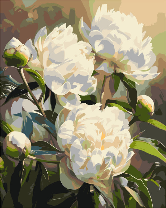 Malowanie po numerach 40x50 cm – Kwiaty. Harmonia piwonii LW 3533