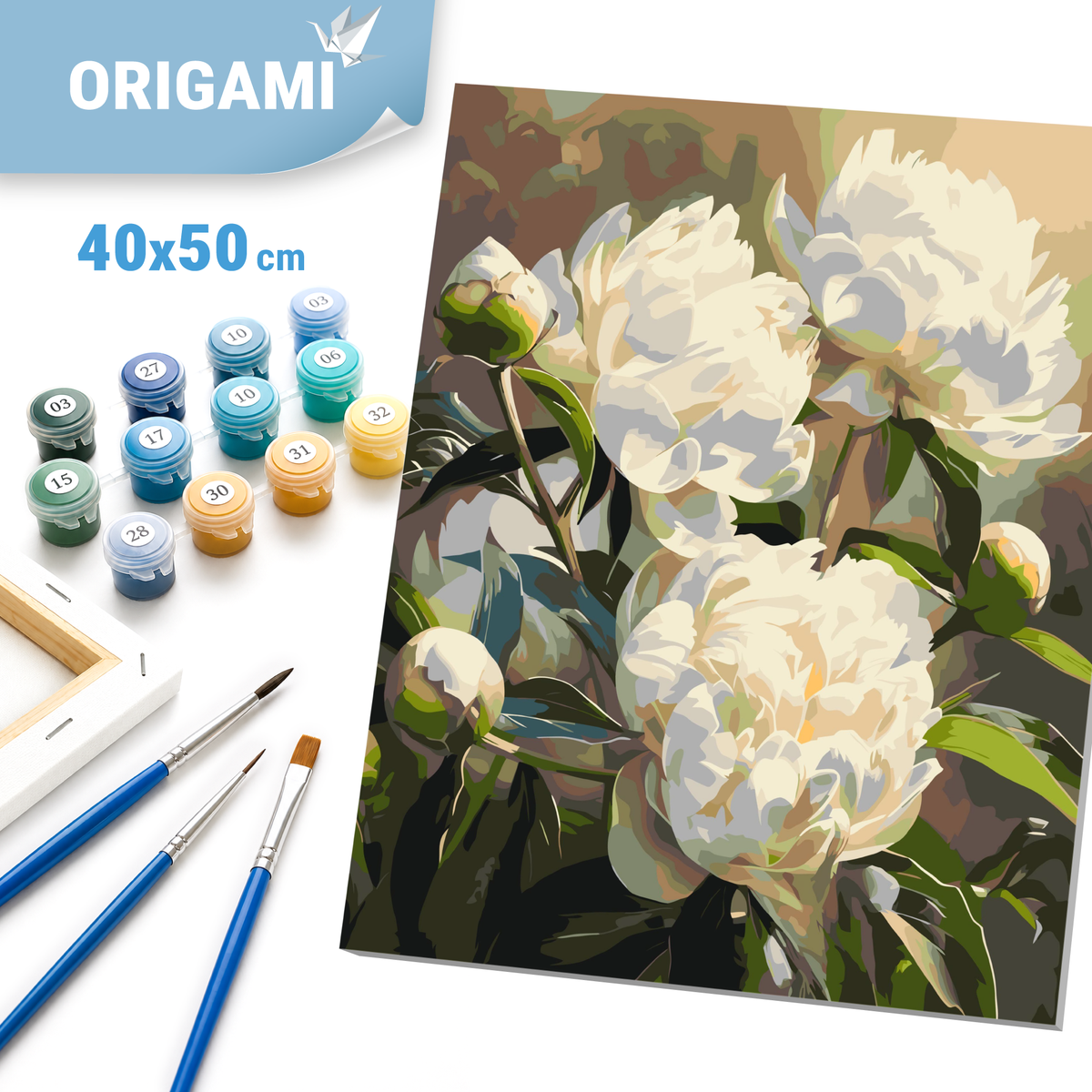 Paint by Numbers on a 40*50 cm frame – Flowers. Peony Harmony LW 3533