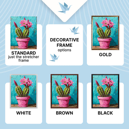 Paint by Numbers on a 40*50 cm Frame – Flowers. Pink Cactus LW 3534