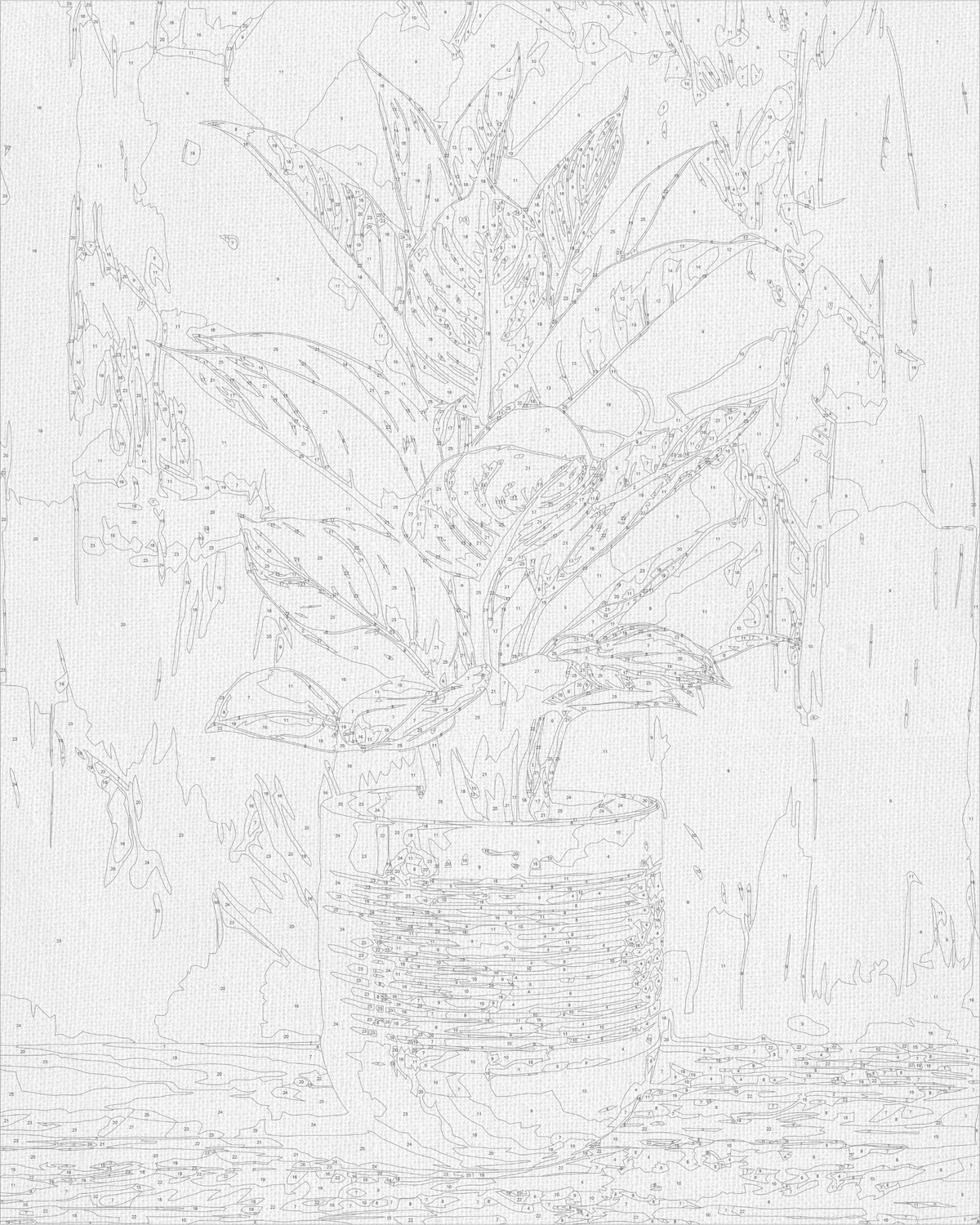 Maľovanie podľa čísel na ráme 40*50 cm - Tropická rastlina - Kvety - LW 3535