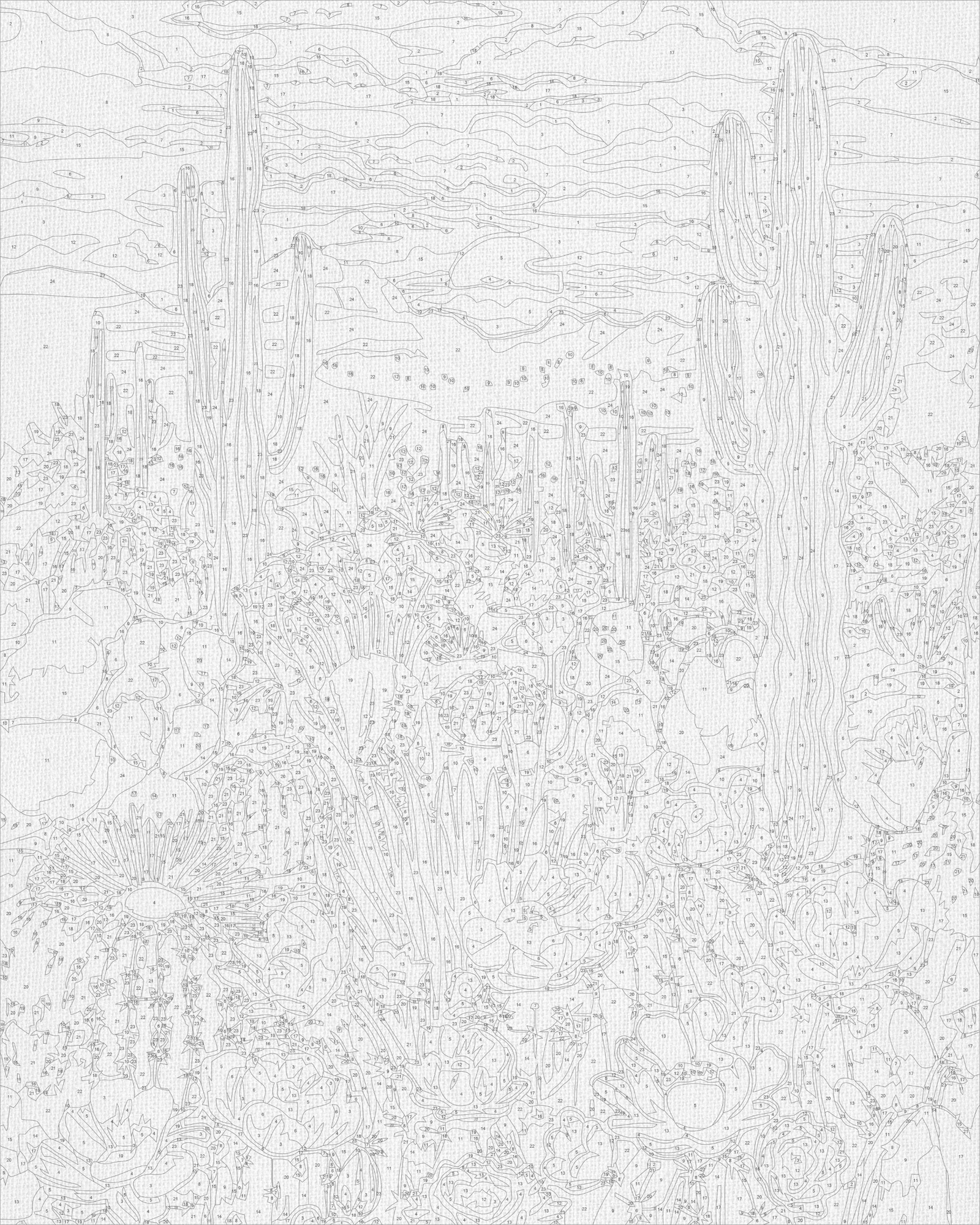 Malowanie po numerach 40x50 cm - Słońce nad Saharą - Pejzaż LW 3546