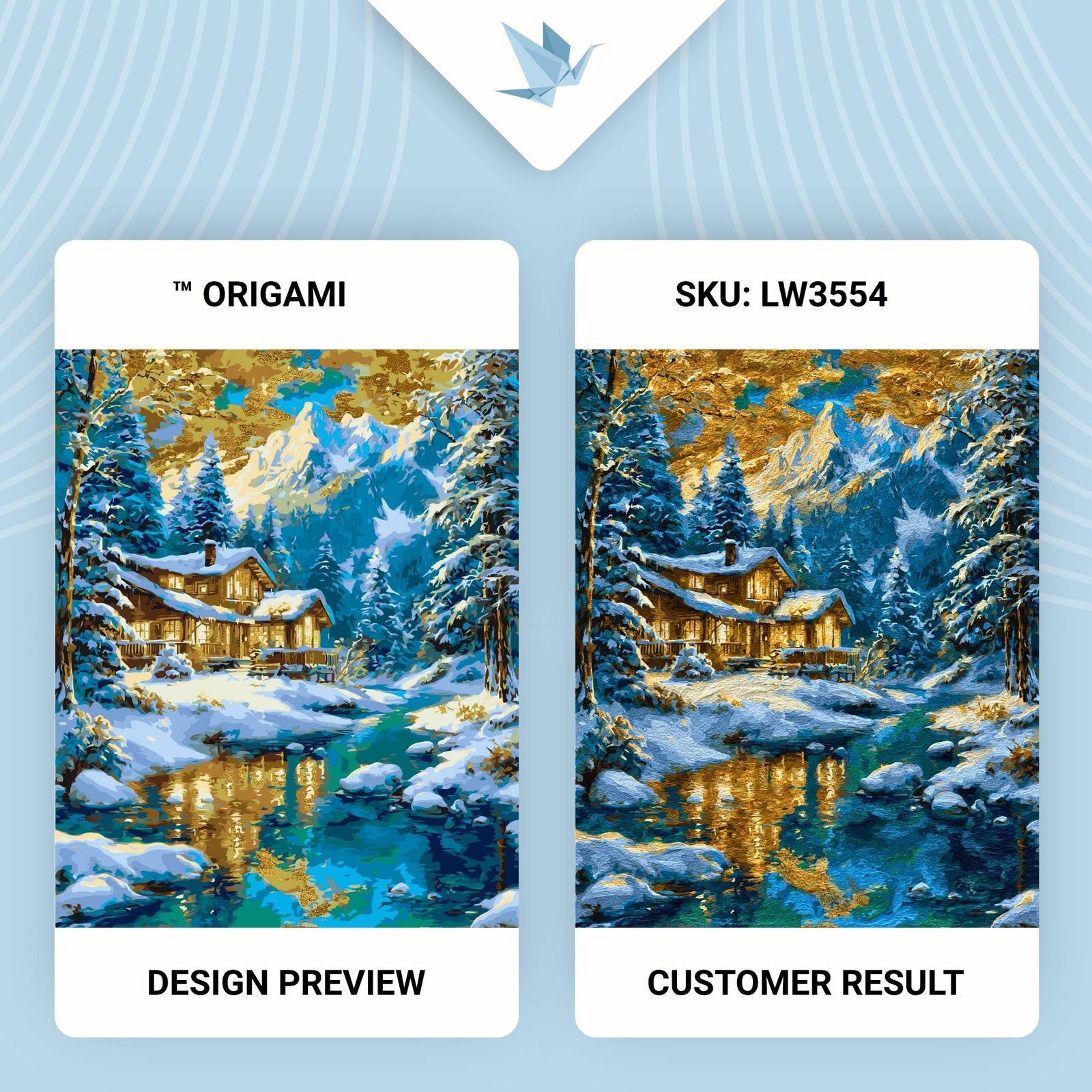 Paint by Numbers on a 40*50 cm frame Winter landscape with Metallic Paints LW 3554