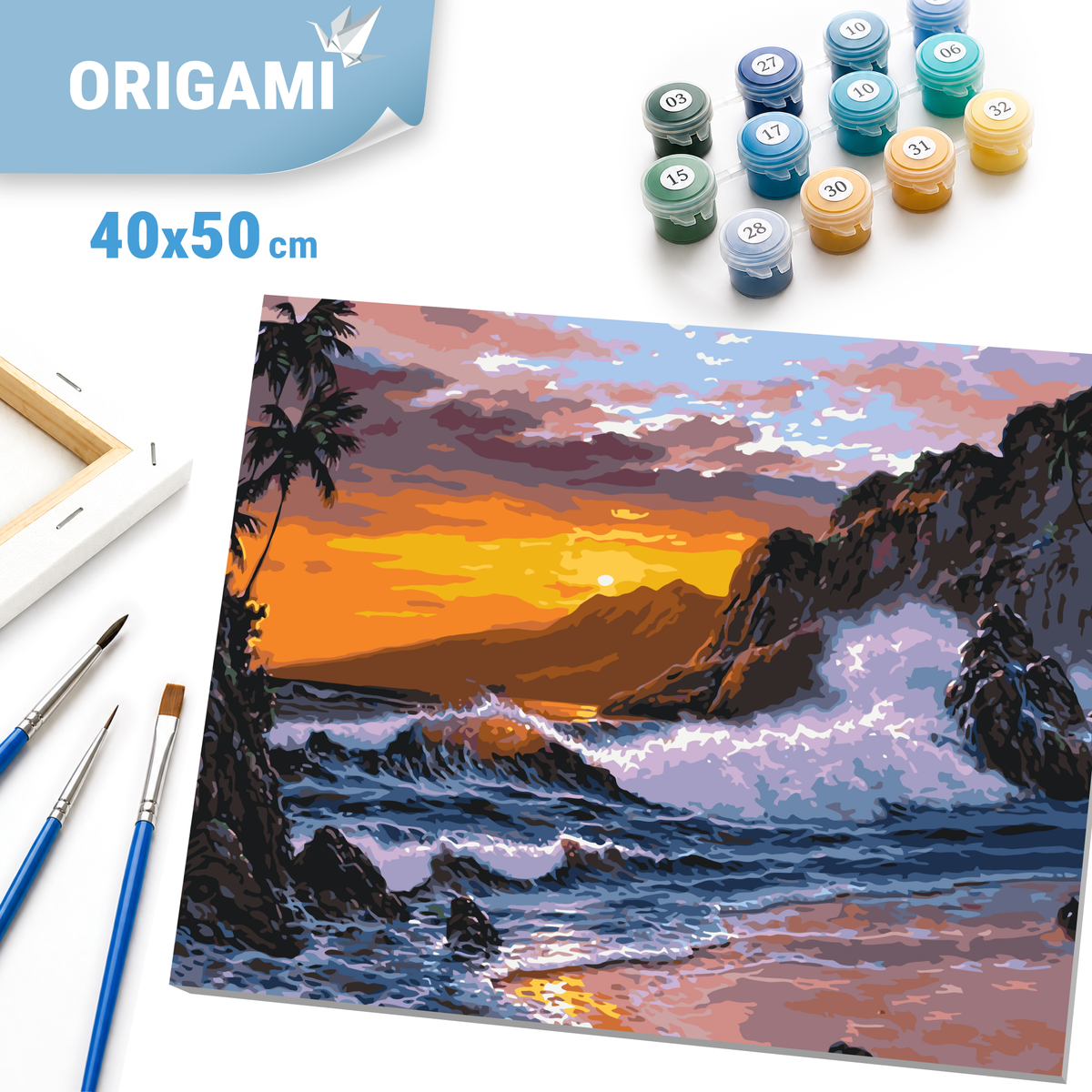 Paint by Numbers on a 40*50 cm frame landscape – Sea at sunset. LW 365