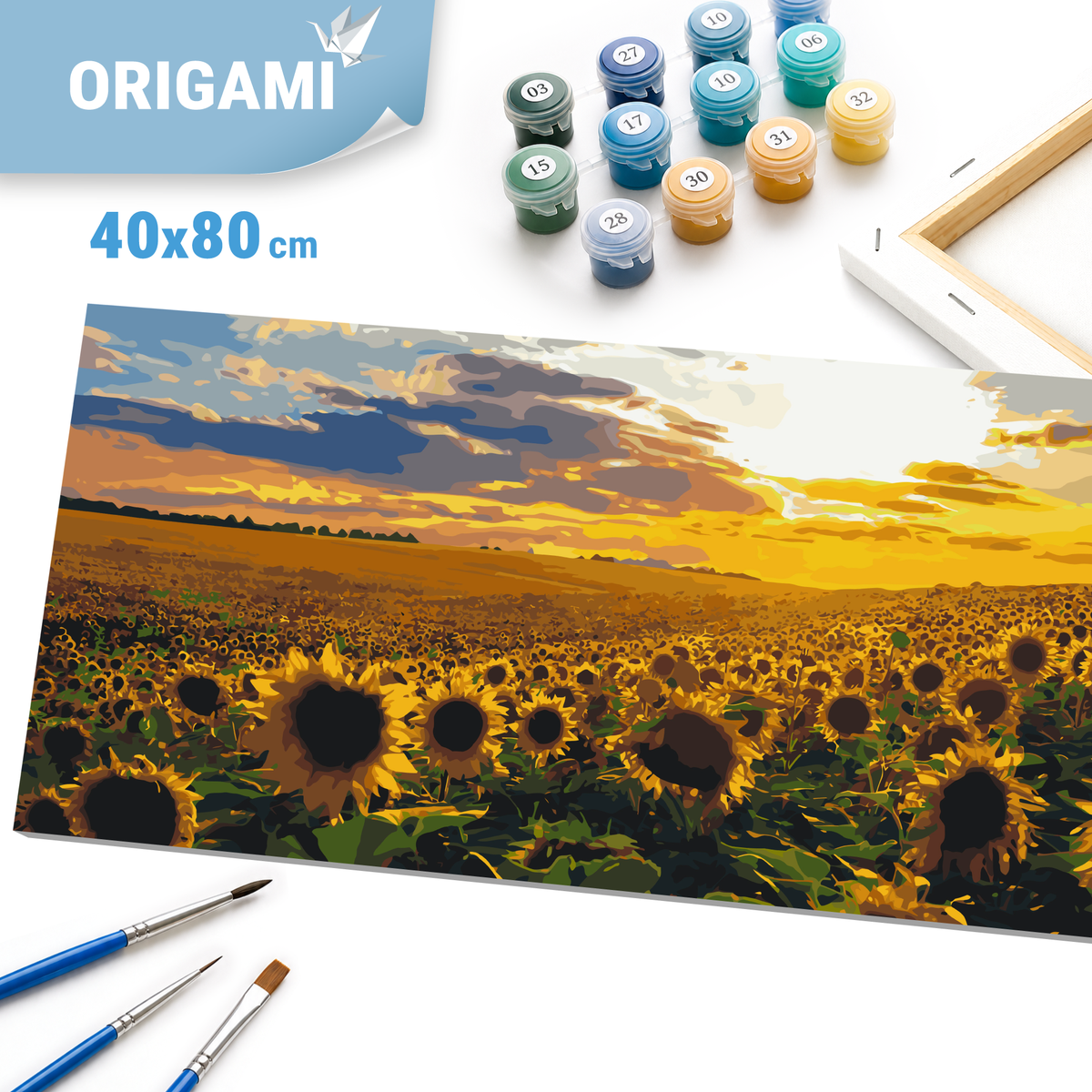 Malowanie po numerach 40x80 cm - Pejzaż \ Kwiaty. Pole LW 5099