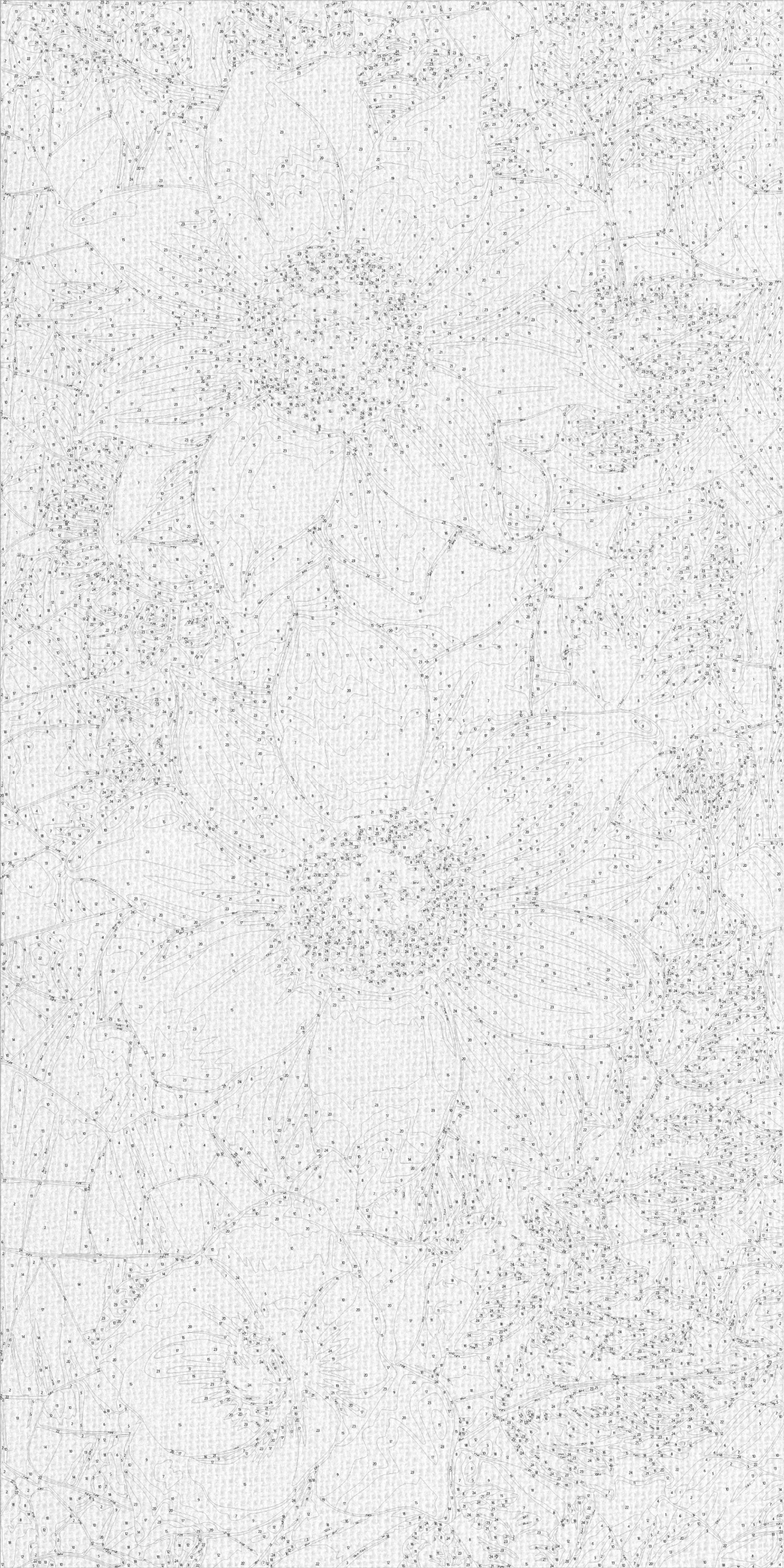 Malowanie po numerach 40×80 cm – Szlachetne kwiaty – Kwiaty z farbami metalicznymi – LW 5103