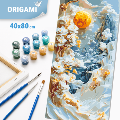 Malowanie po numerach 40×80 cm – Abstrakcja: górskie kwiaty – Kwiaty/Pejzaż – LW 5104