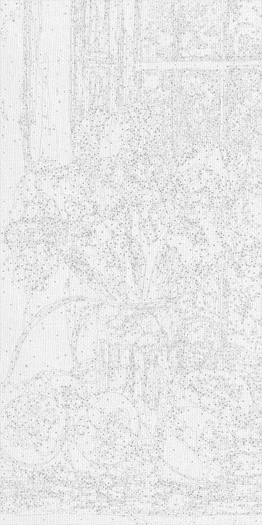 Malowanie po numerach 40x80 cm - Irysy z cytrynami LW 5117