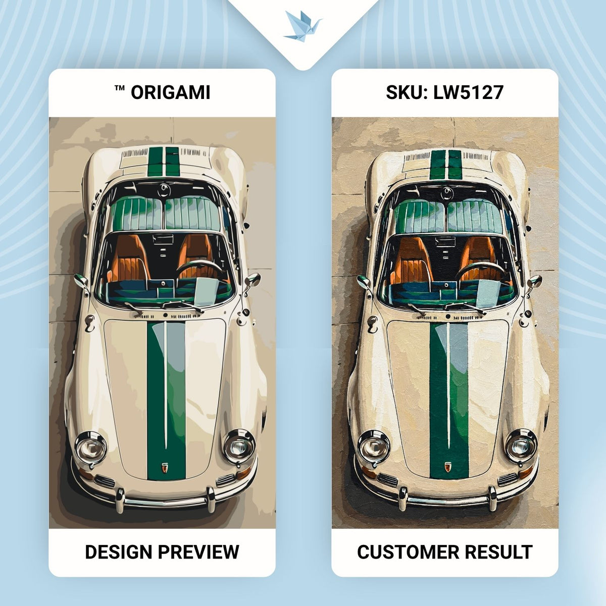 Malowanie po numerach 40×80 cm – Porsche – Pejzaż – LW 5127
