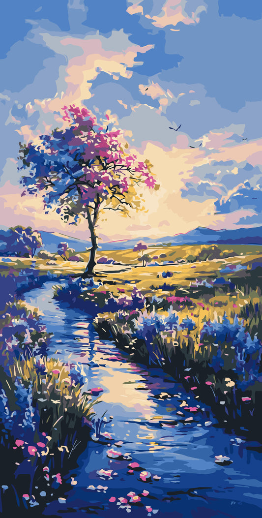 Malowanie po numerach 40x80 cm - Droga za marzeniem - Pejzaż LW 5137