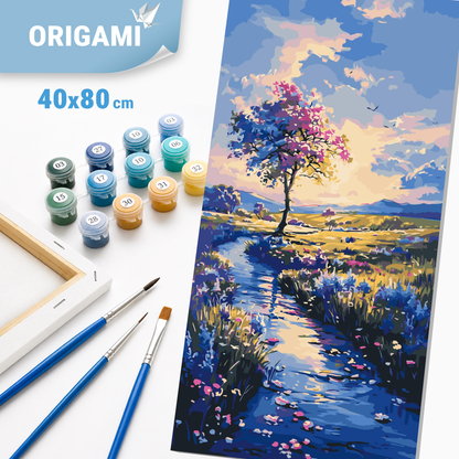 Malowanie po numerach 40x80 cm - Droga za marzeniem - Pejzaż LW 5137