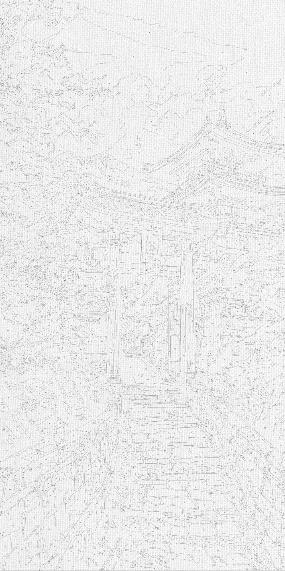 Malowanie po numerach 40×80 cm – Japońska wiosna – Pejzaż – LW 5148