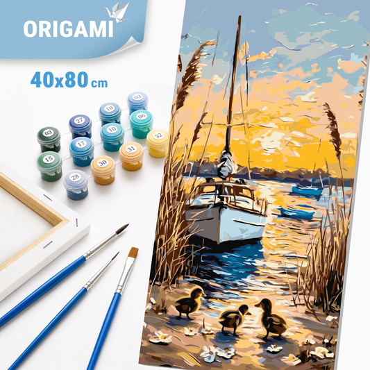 Paint by Numbers on a 40x80 cm frame - Summer Evening - Landscape - LW 5150