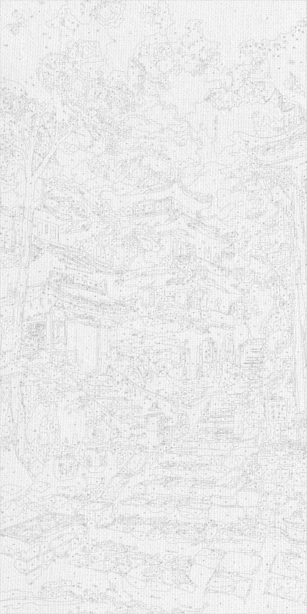 Malowanie po numerach 40×80 cm – Poranek w azjatyckich górach – Pejzaż – LW 5154