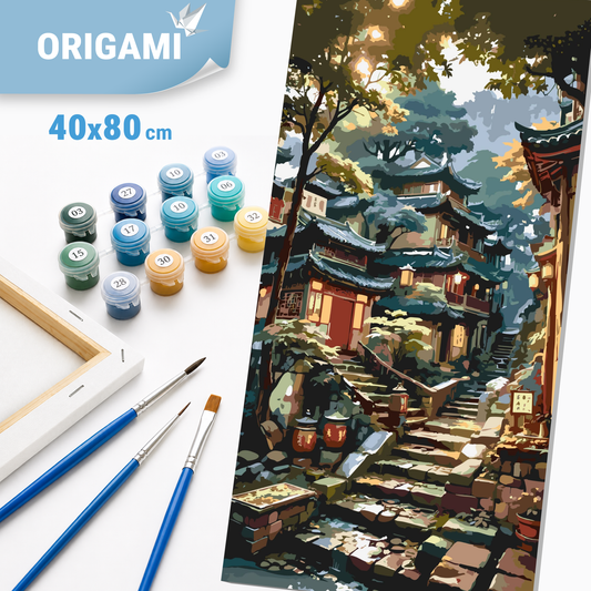 Paint by Numbers on a 40x80 cm frame - Morning in the Asian Mountains - Landscape - LW 5154
