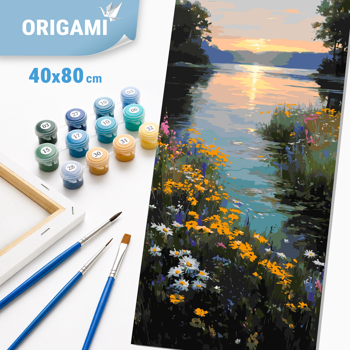 Malowanie po numerach 40×80 cm – Letnie barwy natury – Pejzaż – LW 5171