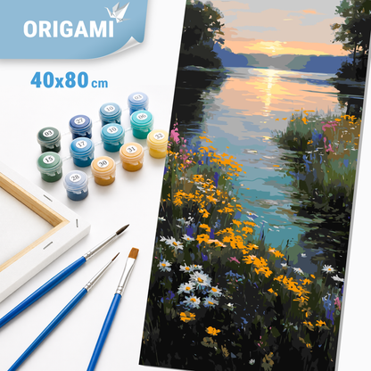 Malowanie po numerach 40×80 cm – Letnie barwy natury – Pejzaż – LW 5171