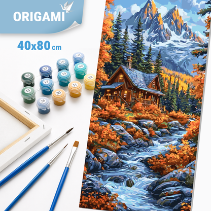 Malowanie po numerach 40x80 cm - Jesienny las - Pejzaż LW 5175