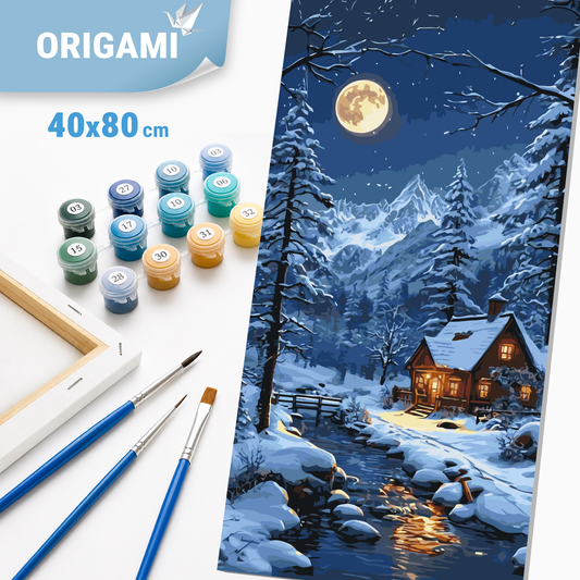 Paint by Numbers on a 40x80 cm frame - Winter Coziness - Landscape - LW 5178