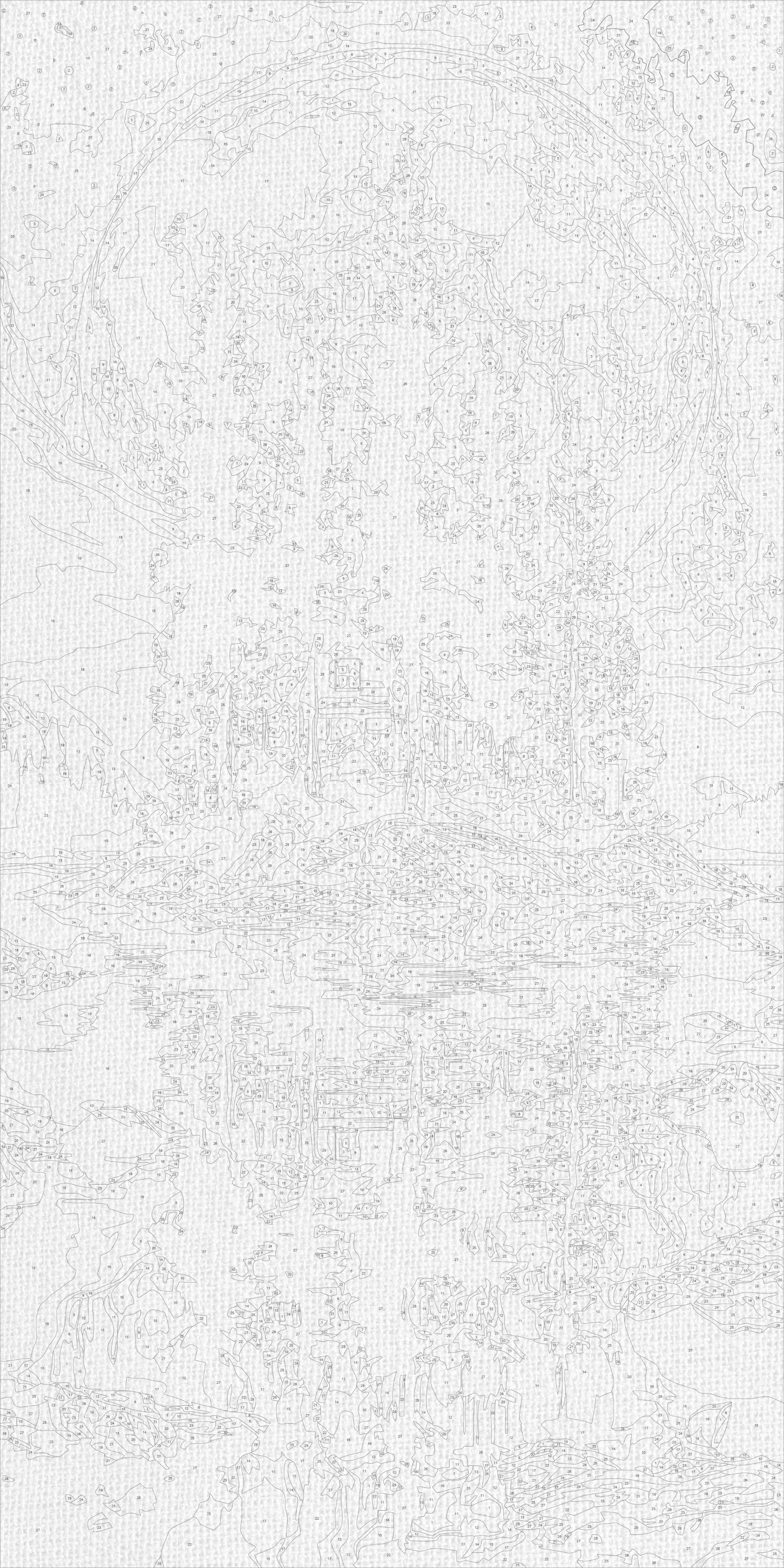 Malowanie po numerach 40x80 cm Pejzaż. Wyspa pod księżycem LW 5184
