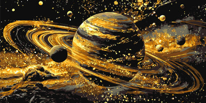 Malowanie po numerach 40x80 cm - Blask planet (metalik) LW 5188