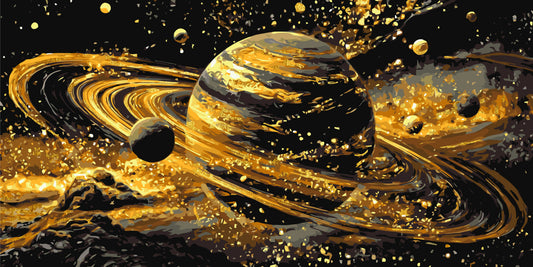 Malowanie po numerach 40x80 cm - Blask planet (metalik) LW 5188