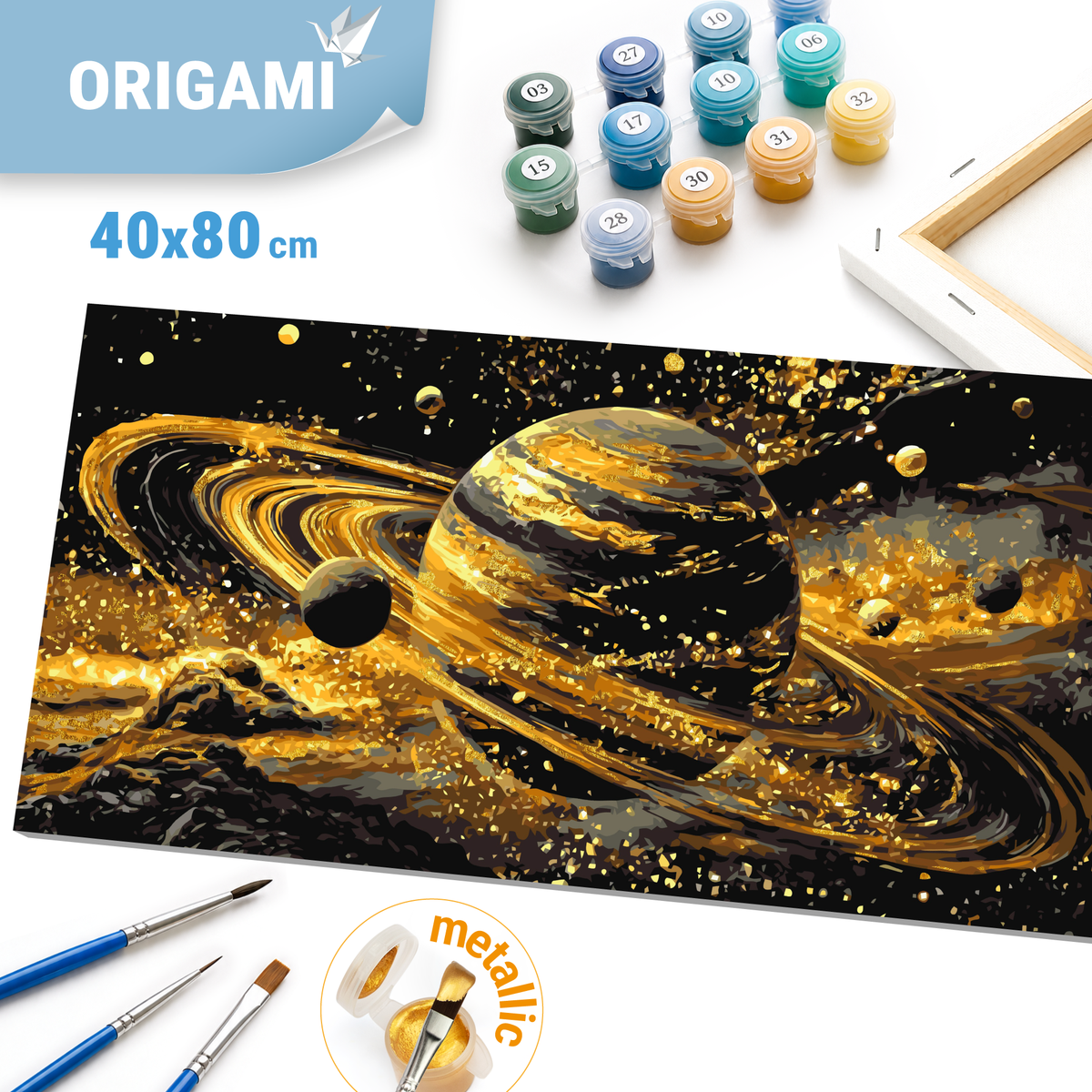 Malowanie po numerach 40x80 cm - Blask planet (metalik) LW 5188