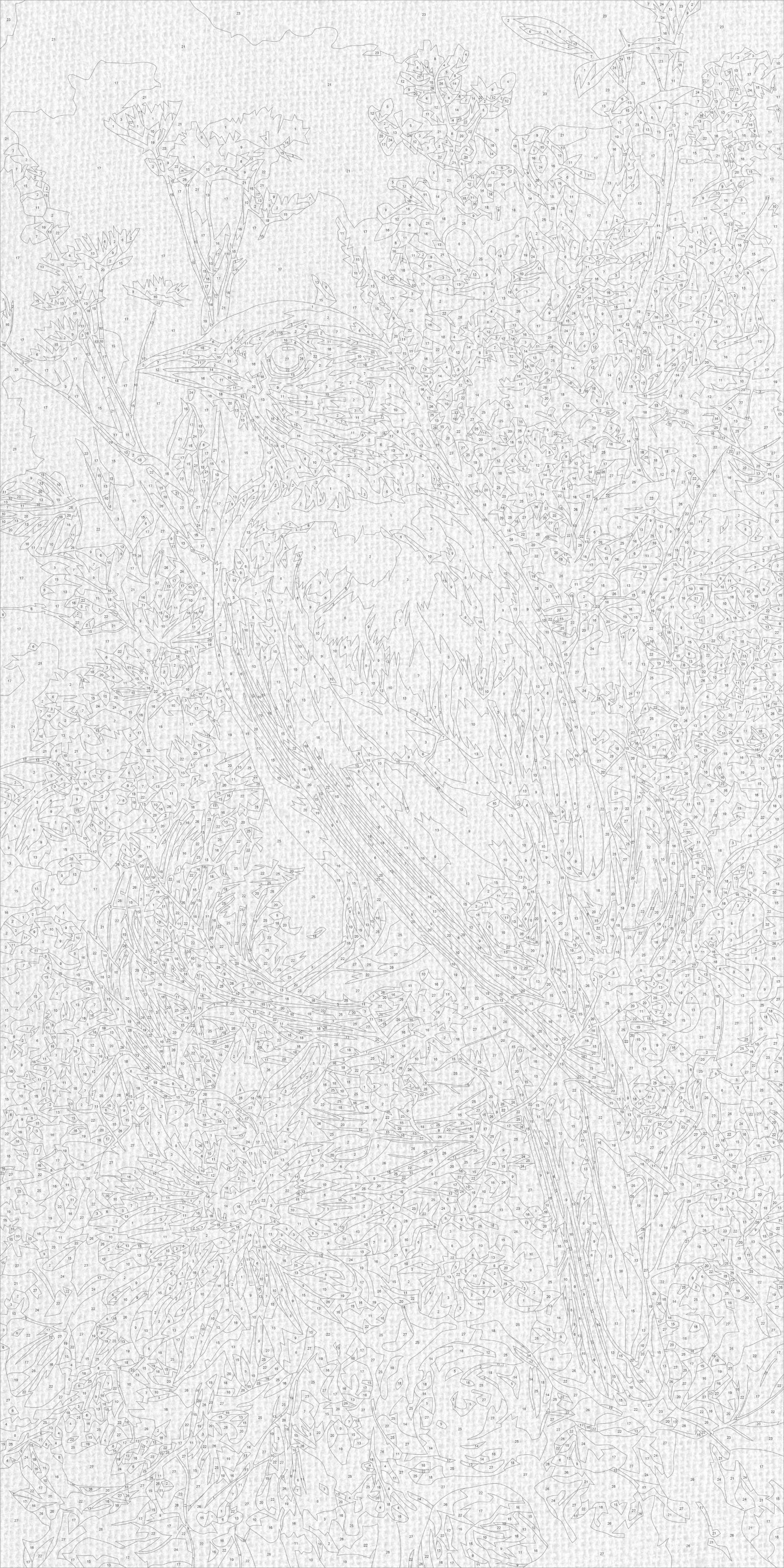 Malowanie po numerach 40x80 cm - Ptaszek wśród płatków LW 5189