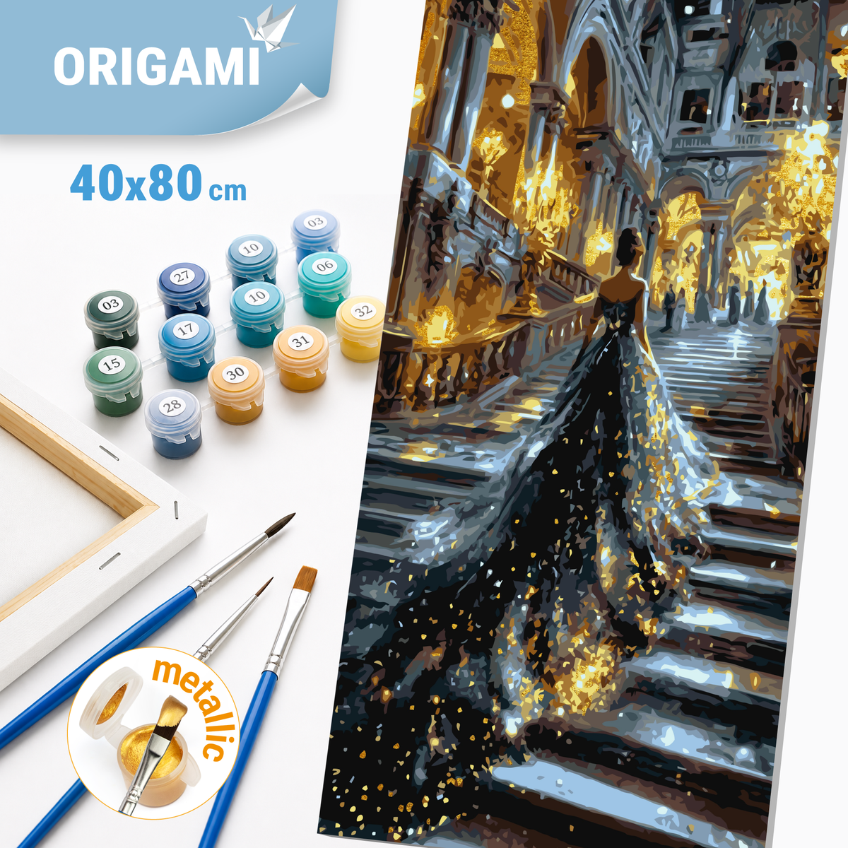 Malowanie po numerach 40x80 cm - Dziewczyna ze światłem LW 5191