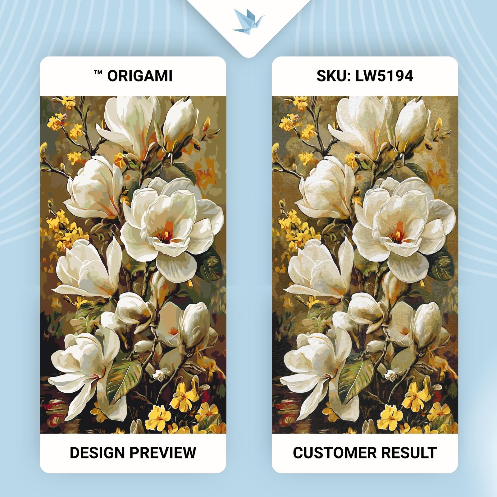 Malowanie po numerach 40x80 cm - Kwitnąca magnolia - Kwiaty LW 5194