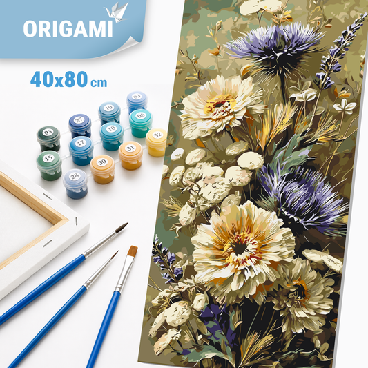 Paint by Numbers on a 40x80 cm frame - Wildflower Bouquet - Flowers - LW 5195