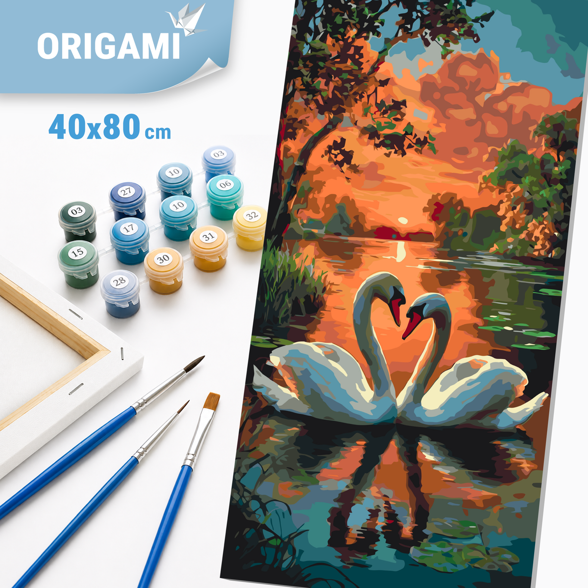 Malowanie po numerach 40x80 cm - Łabędzia delikatność LW 5200