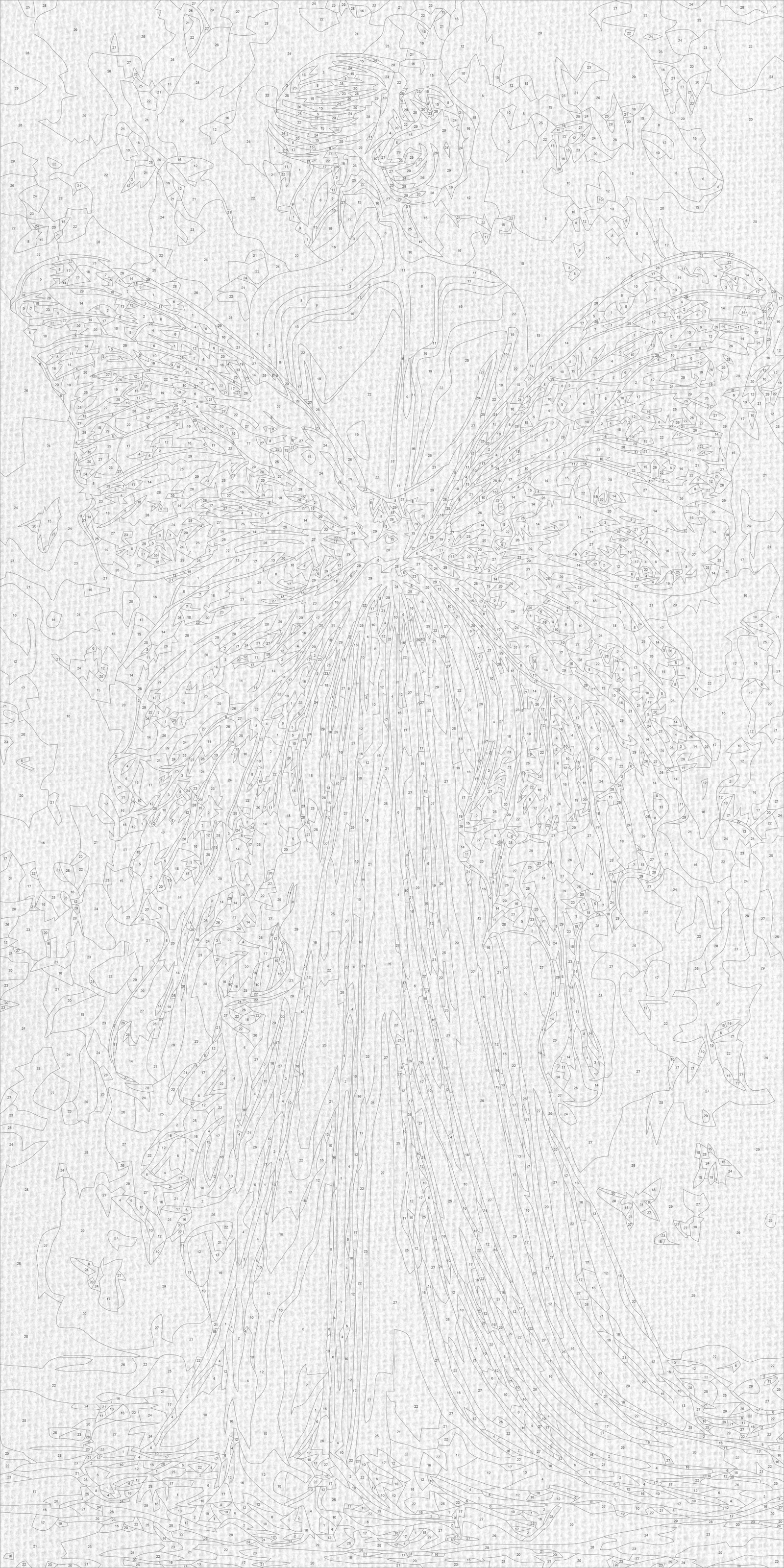Malowanie po numerach 40x80 cm - Cień motyla - Ludzie LW 5201