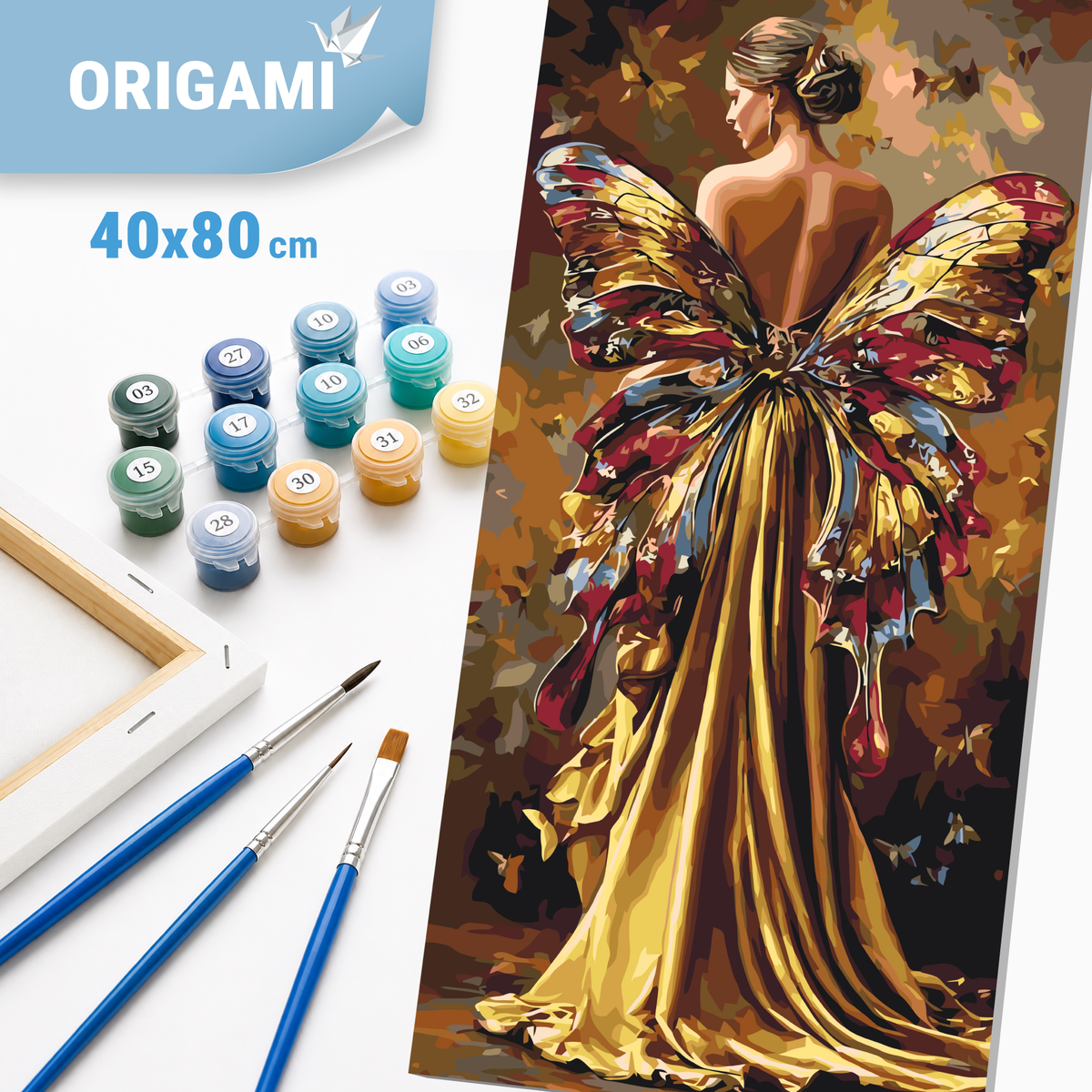 Malowanie po numerach 40x80 cm - Cień motyla - Ludzie LW 5201